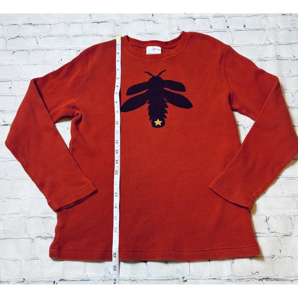 Hanna Andersson Girls Size 150 US 12 Rust Orange Cotton Thermal Top Firefly - Picture 5 of 9